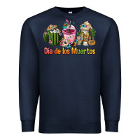 Navy Mexican Día De Los Muertos Coffee Cups Premium Sweatshirt - FaDigitalArtStudio
