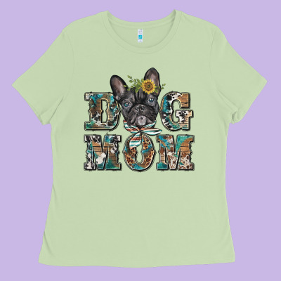 Dog Mom French Bulldog Ladies Tee Designed By Barkaloodesign