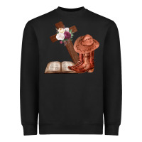 Black Boots with Bible and cross Heavyweight Sweatshirt - Bettercallsaul