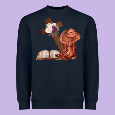Boots With Bible And Cross Heavyweight Sweatshirt Designed By Bettercallsaul