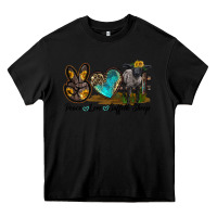 Black Peace Love Suffolk Sheep Heavy Core Tee - LillyAllenDesigns