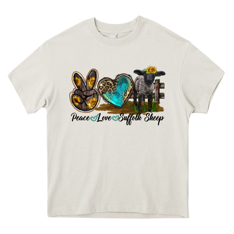 Peace Love Suffolk Sheep Heavy Core Tee by LillyAllenDesigns | Teevron