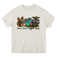 Cream Peace Love Suffolk Sheep Heavy Core Tee - LillyAllenDesigns