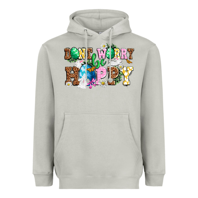 Easter Day Don't Worry Be Hoppy Heavyweight Hoodie by OliviaCreatesArt | Teevron