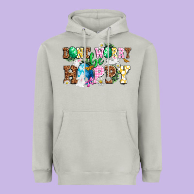 Easter Day Don't Worry Be Hoppy Heavyweight Hoodie Designed By Oliviacreatesart