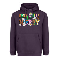 Plum Easter Day Don't worry be hoppy Heavyweight Hoodie - OliviaCreatesArt