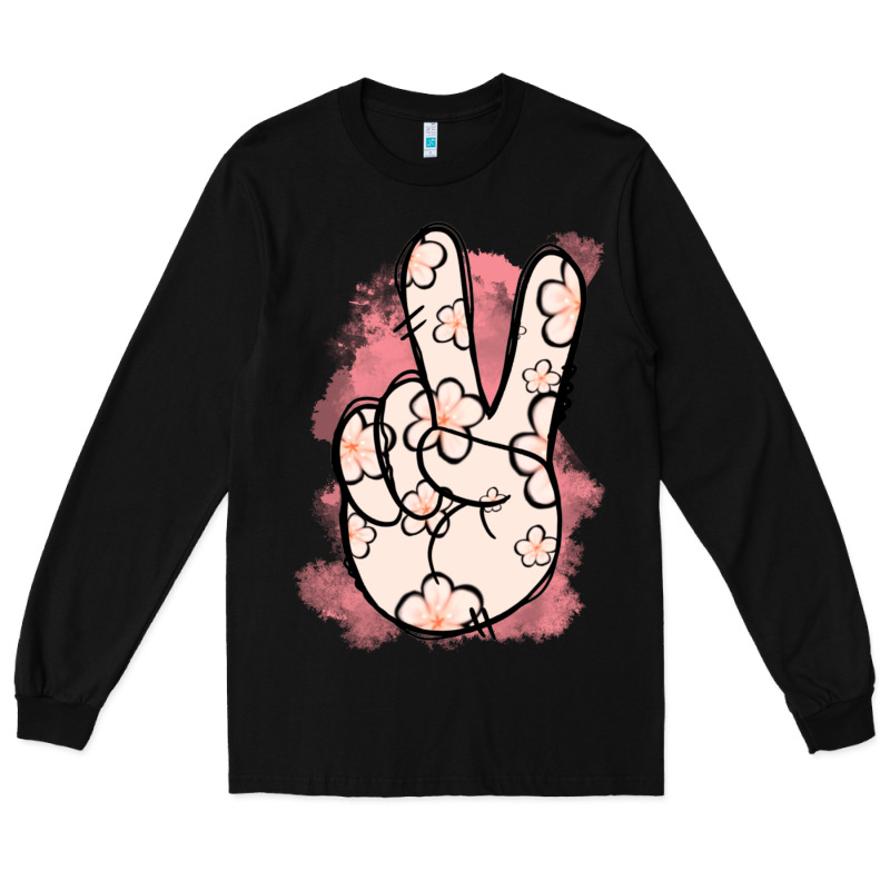 Floral Peace Sign Long Sleeve Tee by Jasminsmagicworld | Teevron