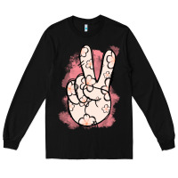 Black Floral Peace Sign Long Sleeve Tee - Jasminsmagicworld