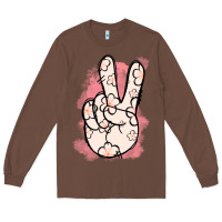 Chestnut Floral Peace Sign Long Sleeve Tee - Jasminsmagicworld