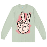 Matcha Floral Peace Sign Long Sleeve Tee - Jasminsmagicworld