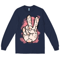 Navy Floral Peace Sign Long Sleeve Tee - Jasminsmagicworld