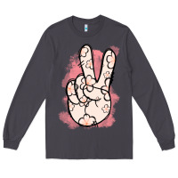 Smoke Floral Peace Sign Long Sleeve Tee - Jasminsmagicworld