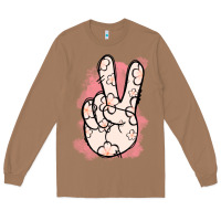 Toasted Coconut Floral Peace Sign Long Sleeve Tee - Jasminsmagicworld