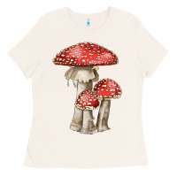 Bone Autumn Mushroom Illustrations Ladies Tee - LillyAllenDesigns