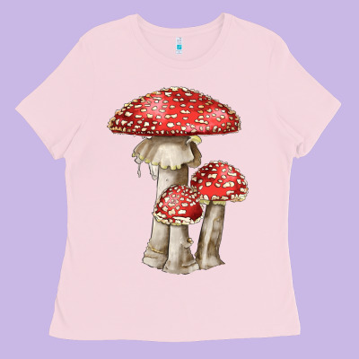 Autumn Mushroom Illustrations Ladies Tee Designed By Lillyallendesigns
