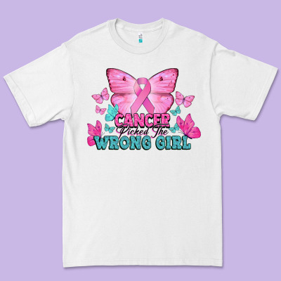 Cancer Picked The Wrong Girl Premium Tee Designed By Nancycooperartshop