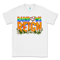 White LGBTQ+ Rainbows Reign Classic Tee - BundleAndBundleShop