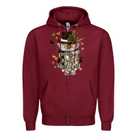 Burgundy walking in a winter wonderland Zipper Hoodie - CowGirlArtShop