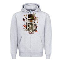 Heather Grey walking in a winter wonderland Zipper Hoodie - CowGirlArtShop