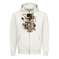 Oatmeal Heather walking in a winter wonderland Zipper Hoodie - CowGirlArtShop