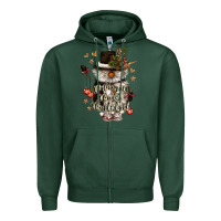 Sports Green walking in a winter wonderland Zipper Hoodie - CowGirlArtShop