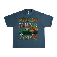 Midnight Navy Small Town Christmas With Truck Urban Heavy Tee - BundleAndBundleShop