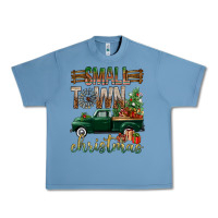 Pebble Blue Small Town Christmas With Truck Urban Heavy Tee - BundleAndBundleShop