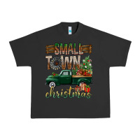 Pigment Black Small Town Christmas With Truck Urban Heavy Tee - BundleAndBundleShop