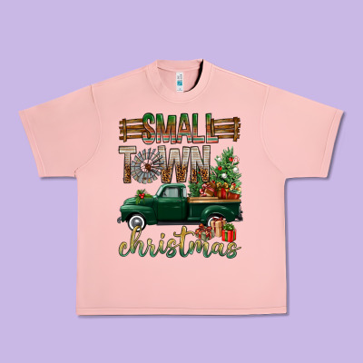 Small Town Christmas With Truck Urban Heavy Tee Designed By Bundleandbundleshop