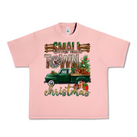 Salmon Small Town Christmas With Truck Urban Heavy Tee - BundleAndBundleShop
