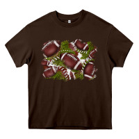 Chocolate Brown football background Heavy Core Tee - BarkalooDesign