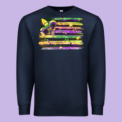 Mardi Gras Flag Premium Sweatshirt Designed By Fadigitalartstudio