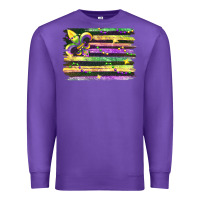 Purple mardi gras flag Premium Sweatshirt - FaDigitalArtStudio