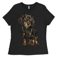 Black dachshund Ladies Tee - BarkalooDesign