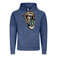 Vintage Denim Turquoise Gemstone Leopard Cowhide Tongue Vintage Hoodie - Jasminsmagicworld