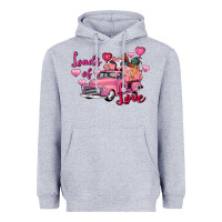 Heather Grey Loads of love Valentine's Day farm truck Heavyweight Hoodie - FaDigitalArtStudio
