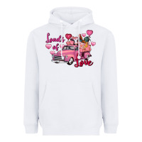 White Loads of love Valentine's Day farm truck Heavyweight Hoodie - FaDigitalArtStudio