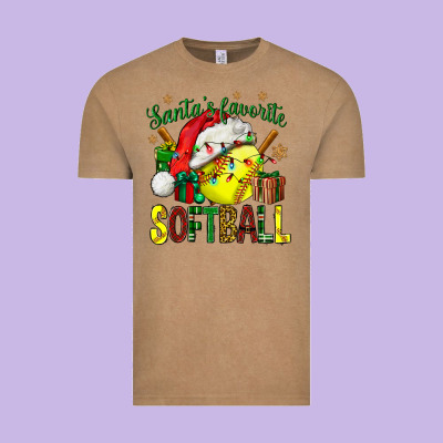 Santa's Favorite Softball Bbs Vintage Tee Designed By Bundleandbundleshop