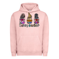Pigment Salmon Happy Easter Urban Hoodie - CowhideDigitalArt
