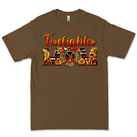 Cacao American Firefighter Mom Premium Tee - LillyAllenDesigns