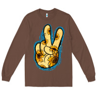 Chestnut Yellow Glitter Sunflower Peace Sign Long Sleeve Tee - Jasminsmagicworld