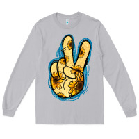 Moon Dust Yellow Glitter Sunflower Peace Sign Long Sleeve Tee - Jasminsmagicworld