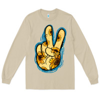 Mushroom Yellow Glitter Sunflower Peace Sign Long Sleeve Tee - Jasminsmagicworld