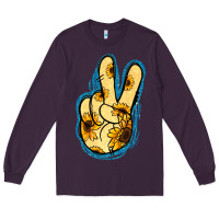 Plum Yellow Glitter Sunflower Peace Sign Long Sleeve Tee - Jasminsmagicworld