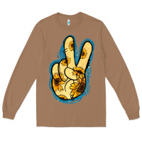 Toasted Coconut Yellow Glitter Sunflower Peace Sign Long Sleeve Tee - Jasminsmagicworld