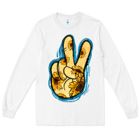 White Yellow Glitter Sunflower Peace Sign Long Sleeve Tee - Jasminsmagicworld