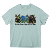 Arona Peace Love Spectacled Bear Heavy Core Tee - LillyAllenDesigns