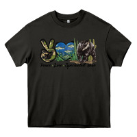 Asphalt Peace Love Spectacled Bear Heavy Core Tee - LillyAllenDesigns