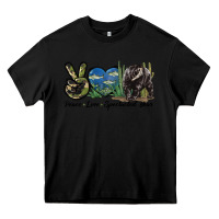 Black Peace Love Spectacled Bear Heavy Core Tee - LillyAllenDesigns