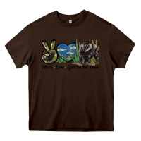 Chocolate Brown Peace Love Spectacled Bear Heavy Core Tee - LillyAllenDesigns